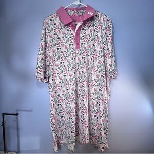 Graham Luxe Men's Winter Flower Polo - 2XL - NWT - White and Pink